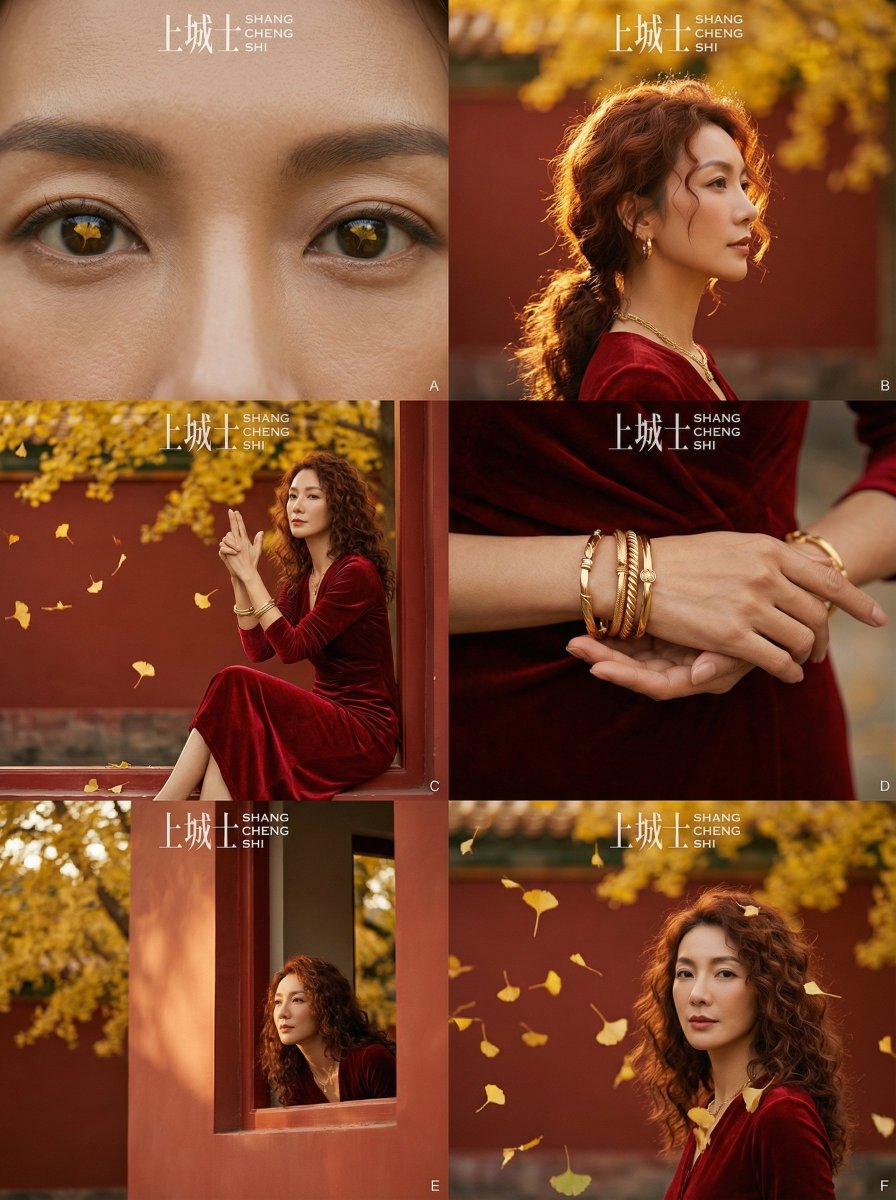Cinematic Chinese Style Fashion Editorial (Shang Cheng Shi) AI image template preview