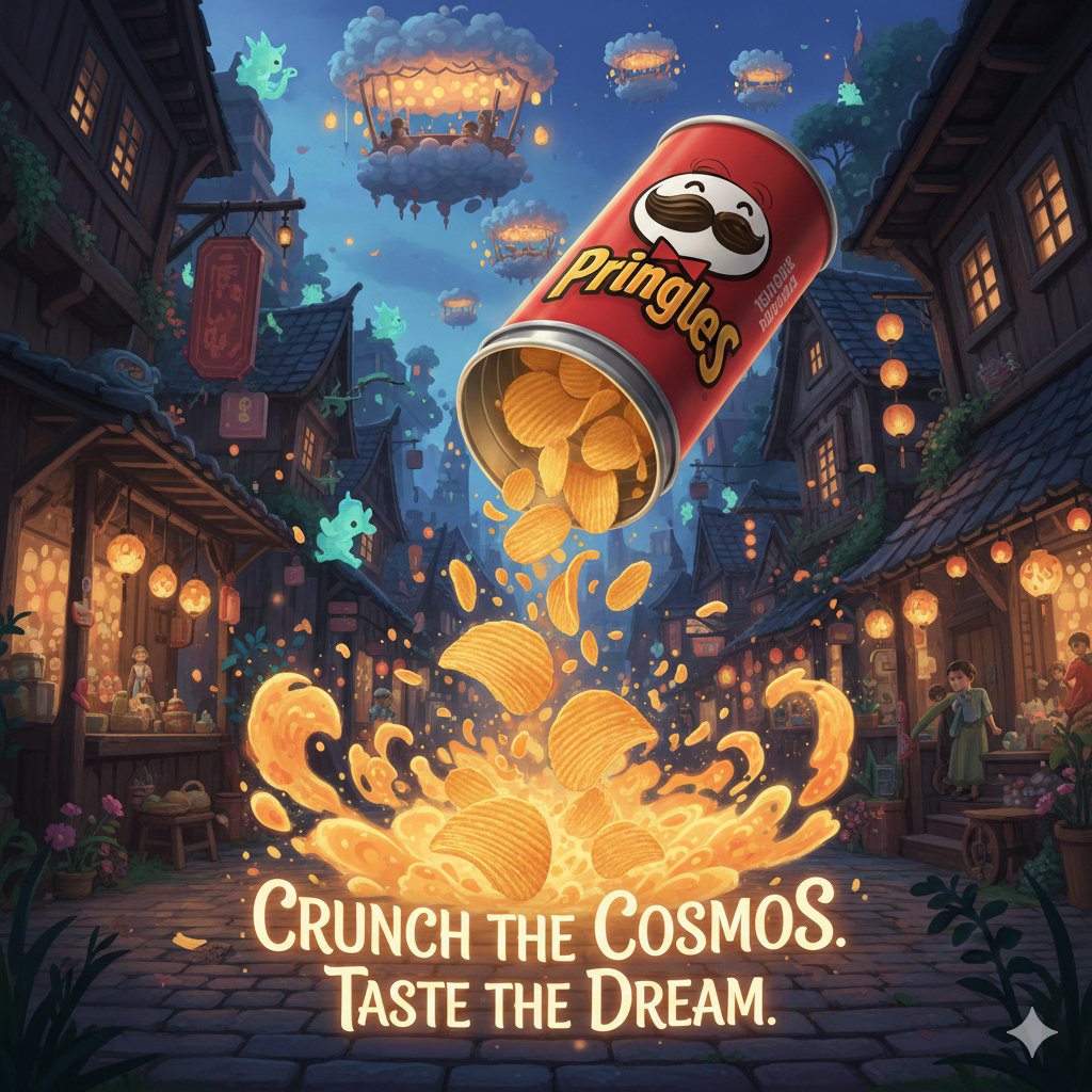 Surreal Studio Ghibli food advertisement prompt AI image template preview
