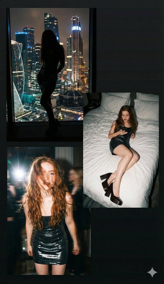 Nightlife Cinematic Collage with 2000s Vibe AI image template preview