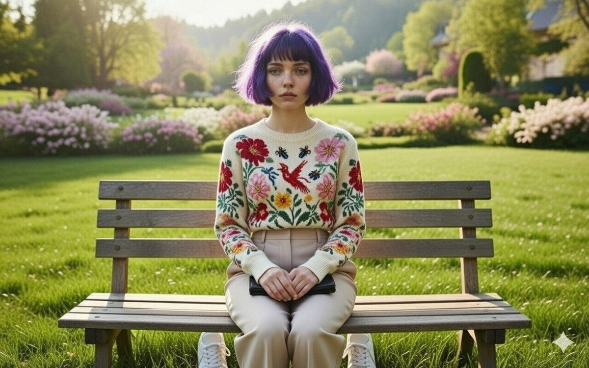 Wareen - The Girl in the Purple Bob AI image template preview