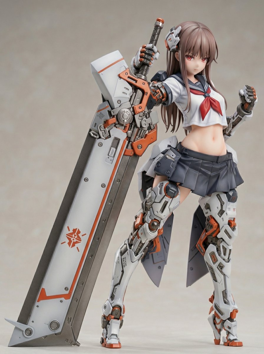 Figure/Model Kit Packaging Prompts for Armored Mecha Girl AI image template preview
