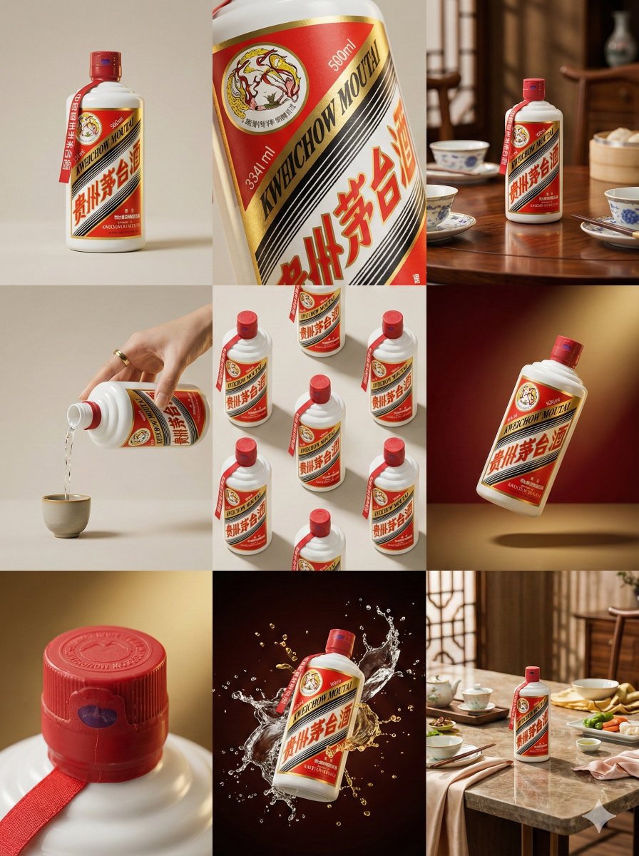 Moutai Brand 3x3 Visual Storyboard AI image template preview