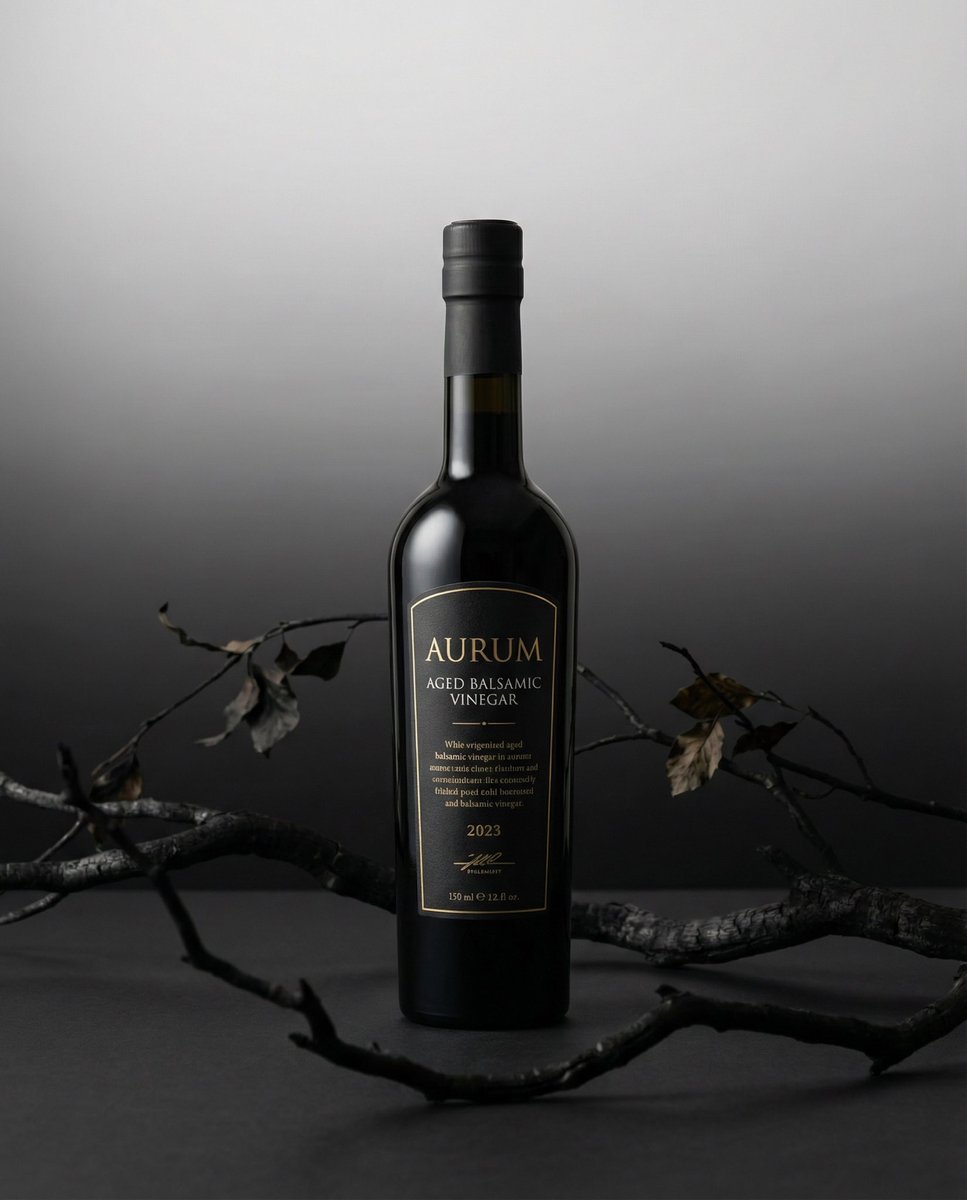 Product hero shot with charred black branches framing AI image template preview