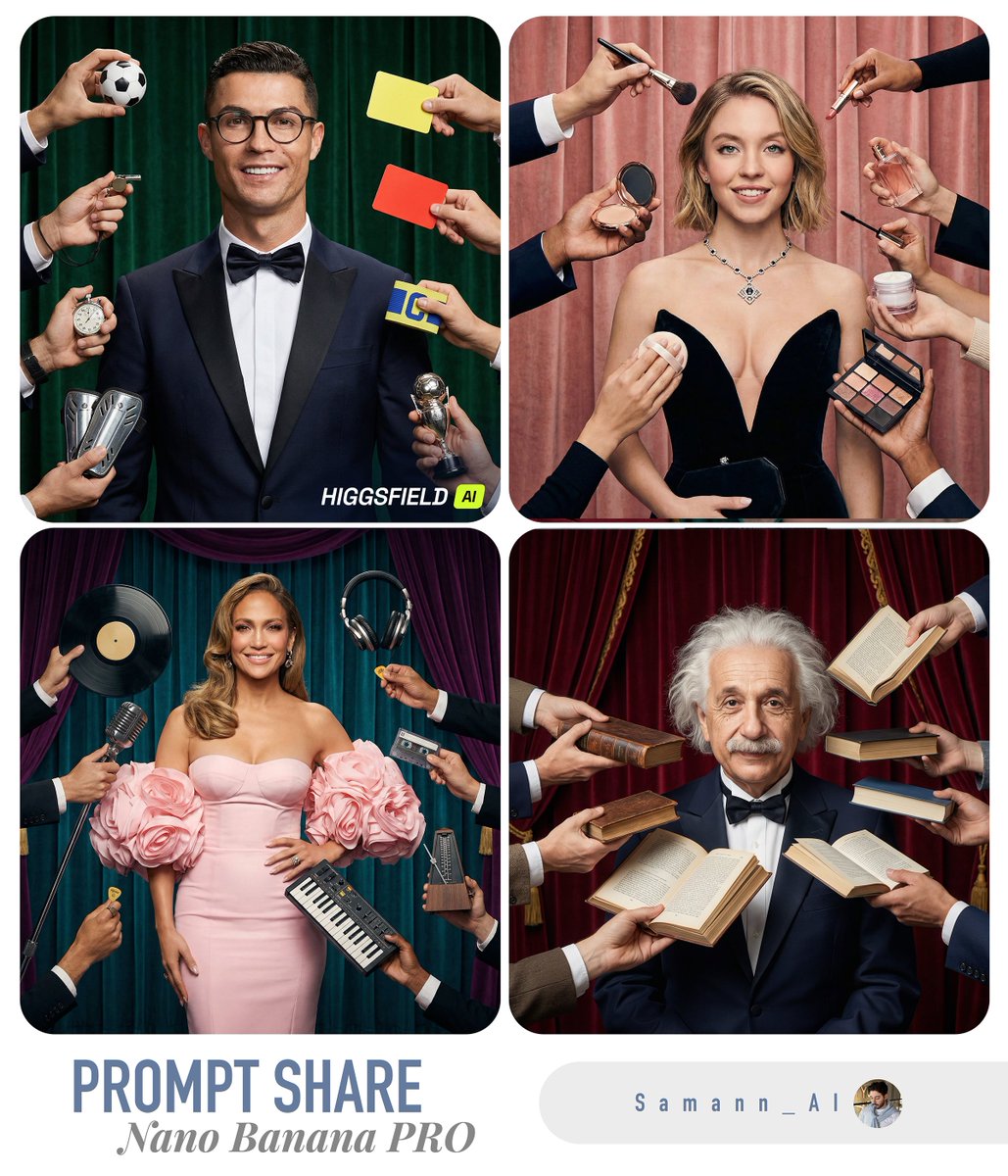 Hyper-Real Studio Portrait Poster Art Generator Prompt AI image template preview