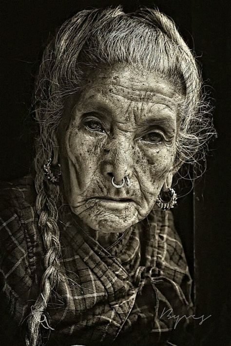 Black and White Portrait with Serene Expression AI image template preview