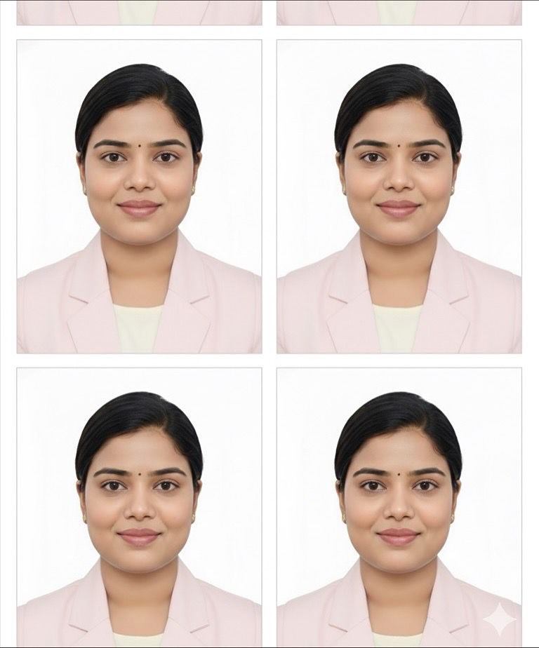 Passport Photo Grid Generation AI image template preview