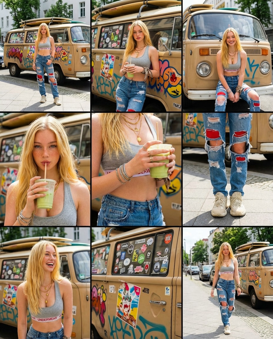 Photorealistic Lifestyle Photo Collage Prompt AI image template preview