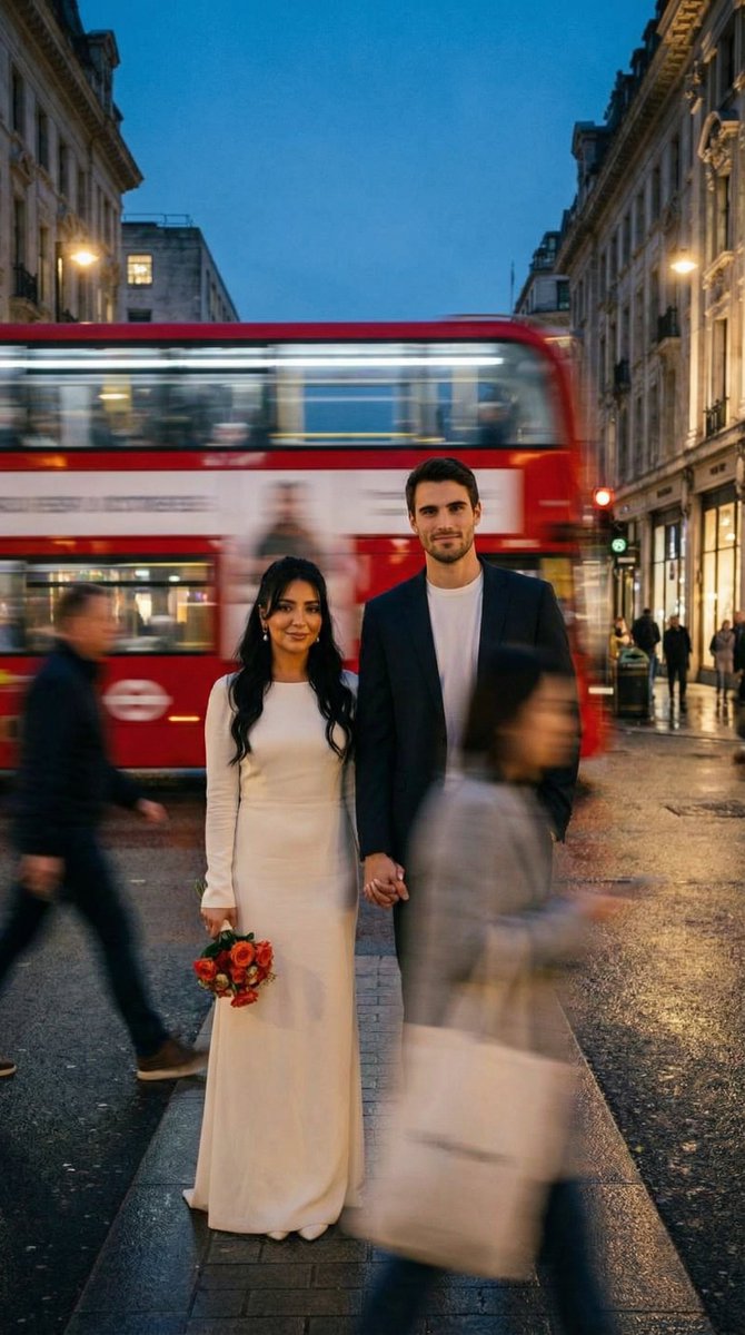Cinematic Street Romance with Slow Shutter Effect AI image template preview