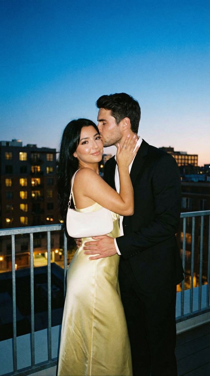 Candid Rooftop Kiss with Direct Flash at Blue Hour AI image template preview