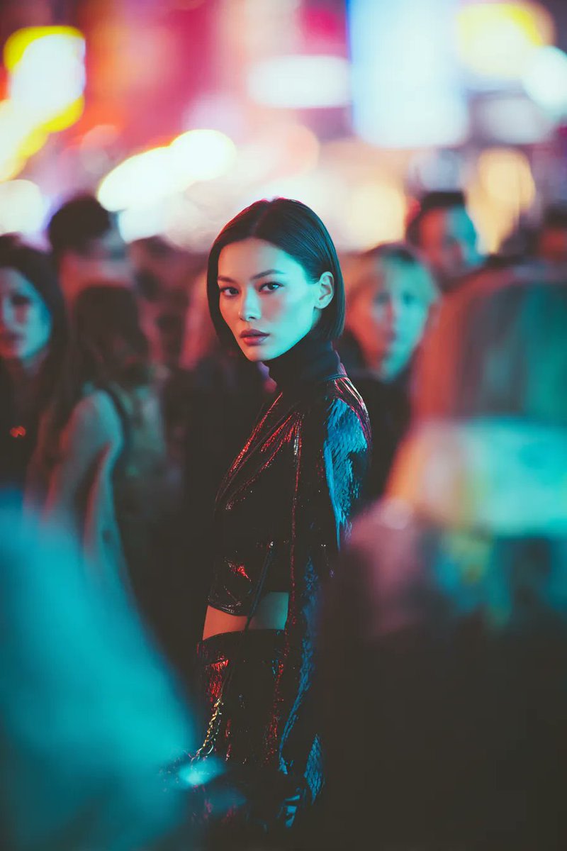 Ultra-realistic Cyberpunk Fashion Portrait AI image template preview