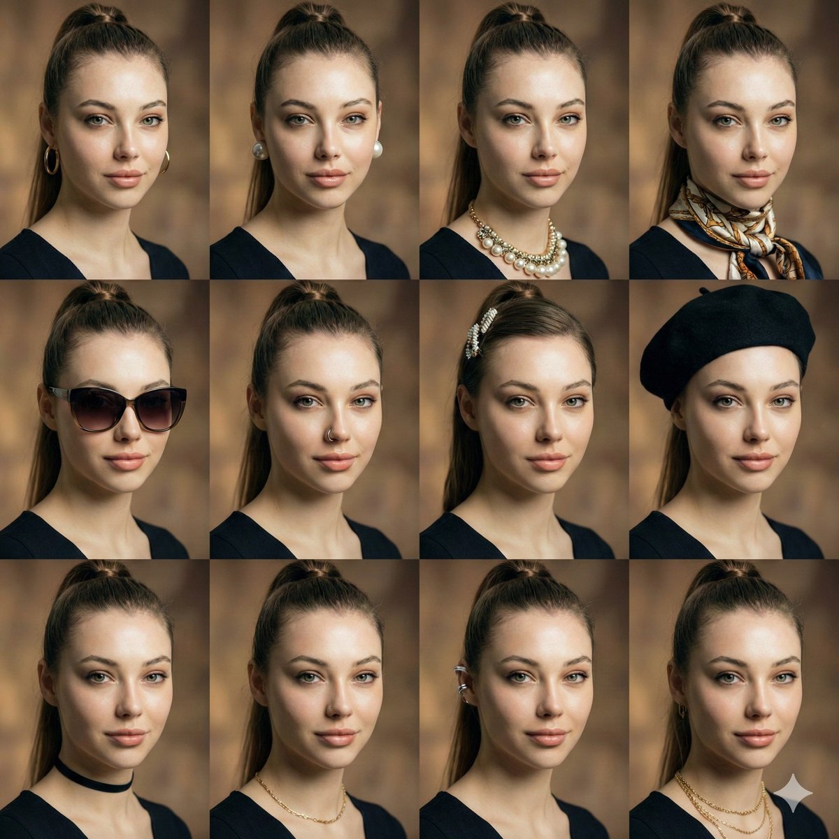 Consistent Facial Symmetry Photo Collage for Accessories AI image template preview