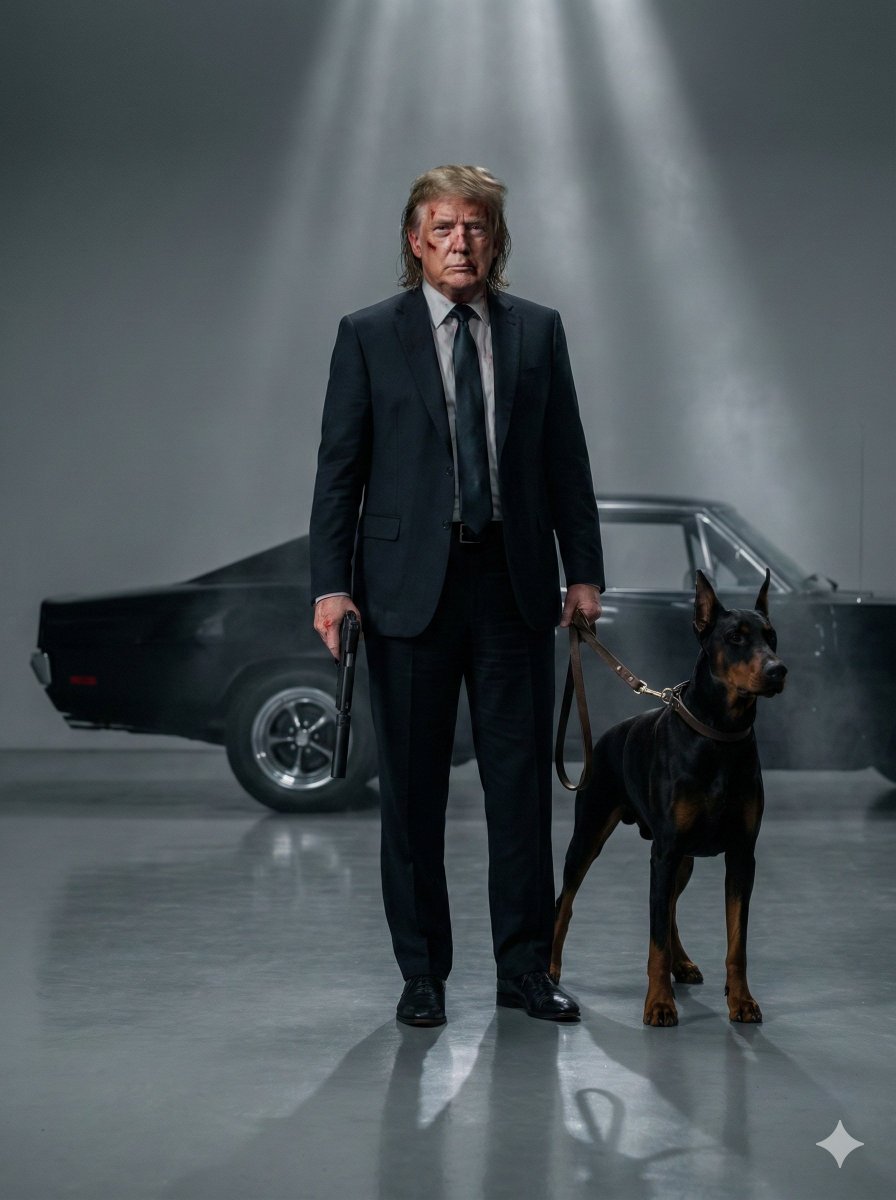 Neo-Noir Hitman Film Still AI image template preview