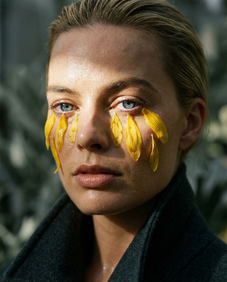 Macro Portrait with Organic Melancholy Aesthetic (JSON Format) AI image template preview