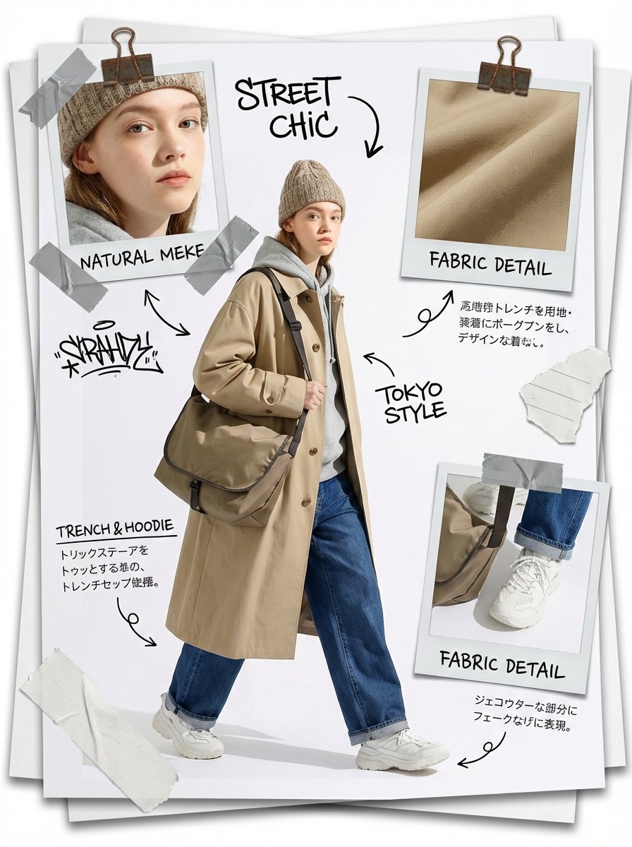 Fashion Scrapbook Page Layout Generation AI image template preview