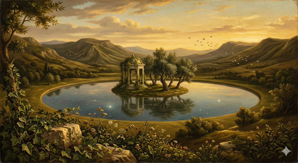 Surreal Nature in Renaissance Oil Painting Style AI image template preview