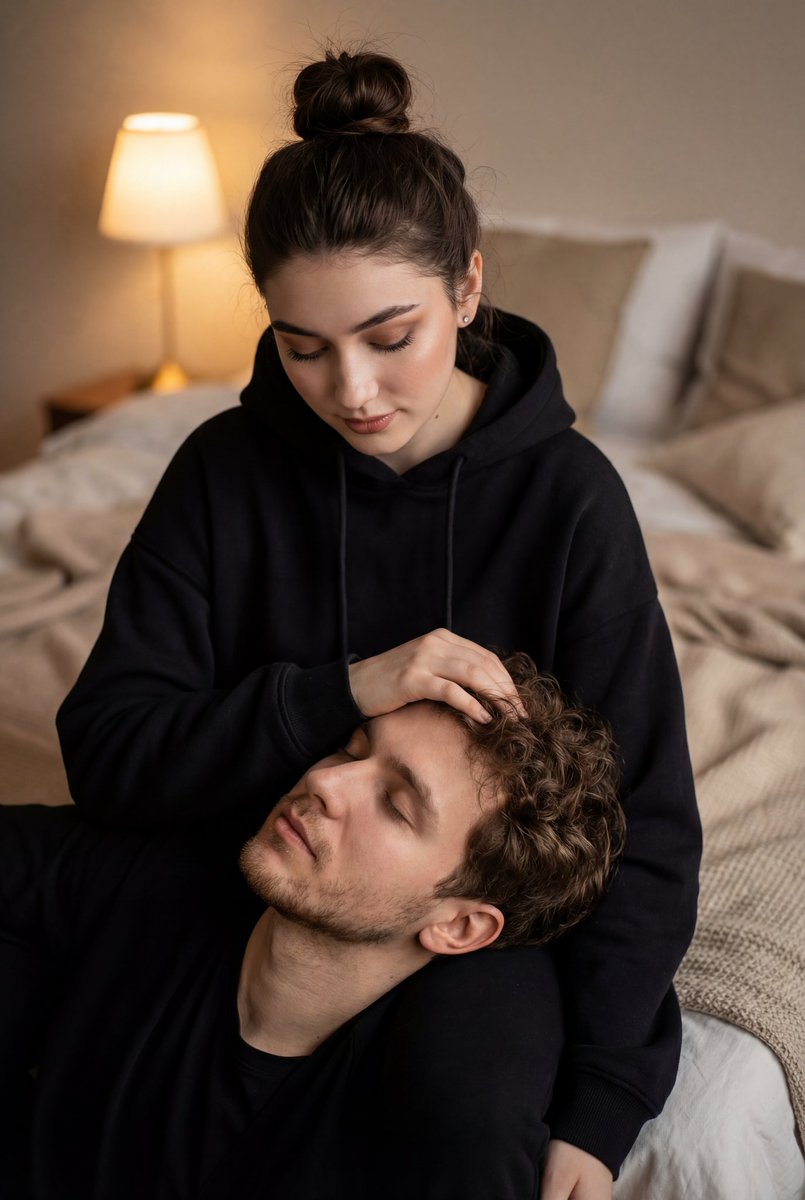 Cinematic Intimate Couple Portrait AI image template preview