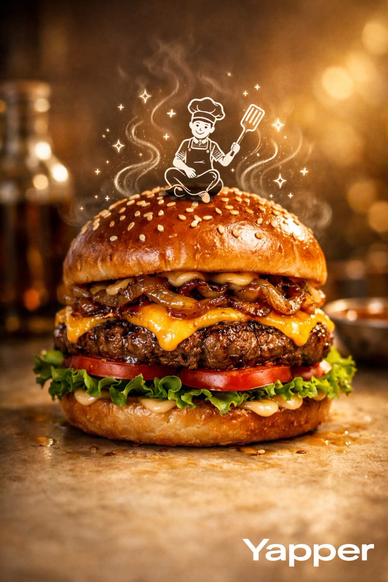 Luxury Food Advertisement Photography with Illustrated Chef AI image template preview