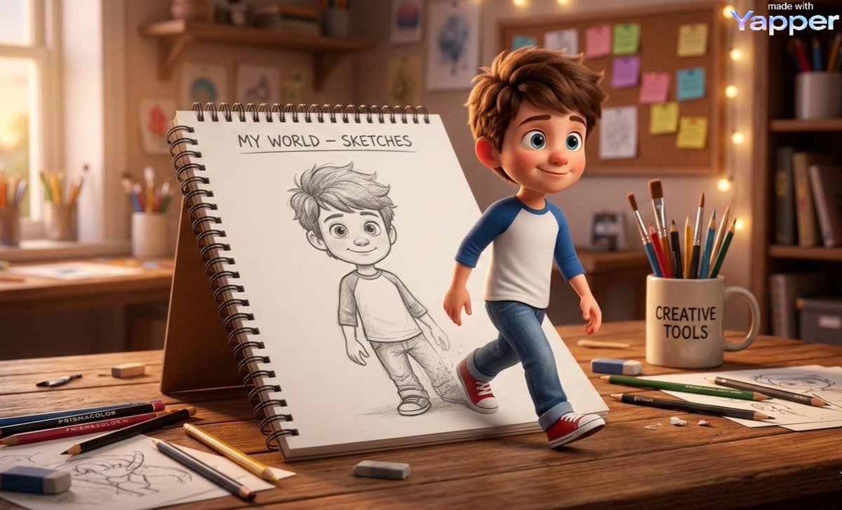 Cinematic 3D Illustration of Imagination Coming to Life AI image template preview