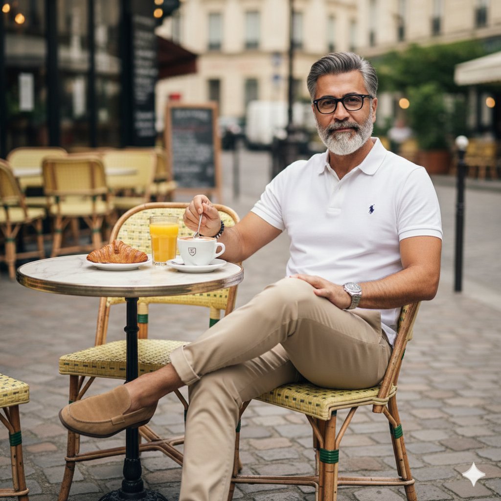 Photorealistic Parisian Cafe Scene AI image template preview
