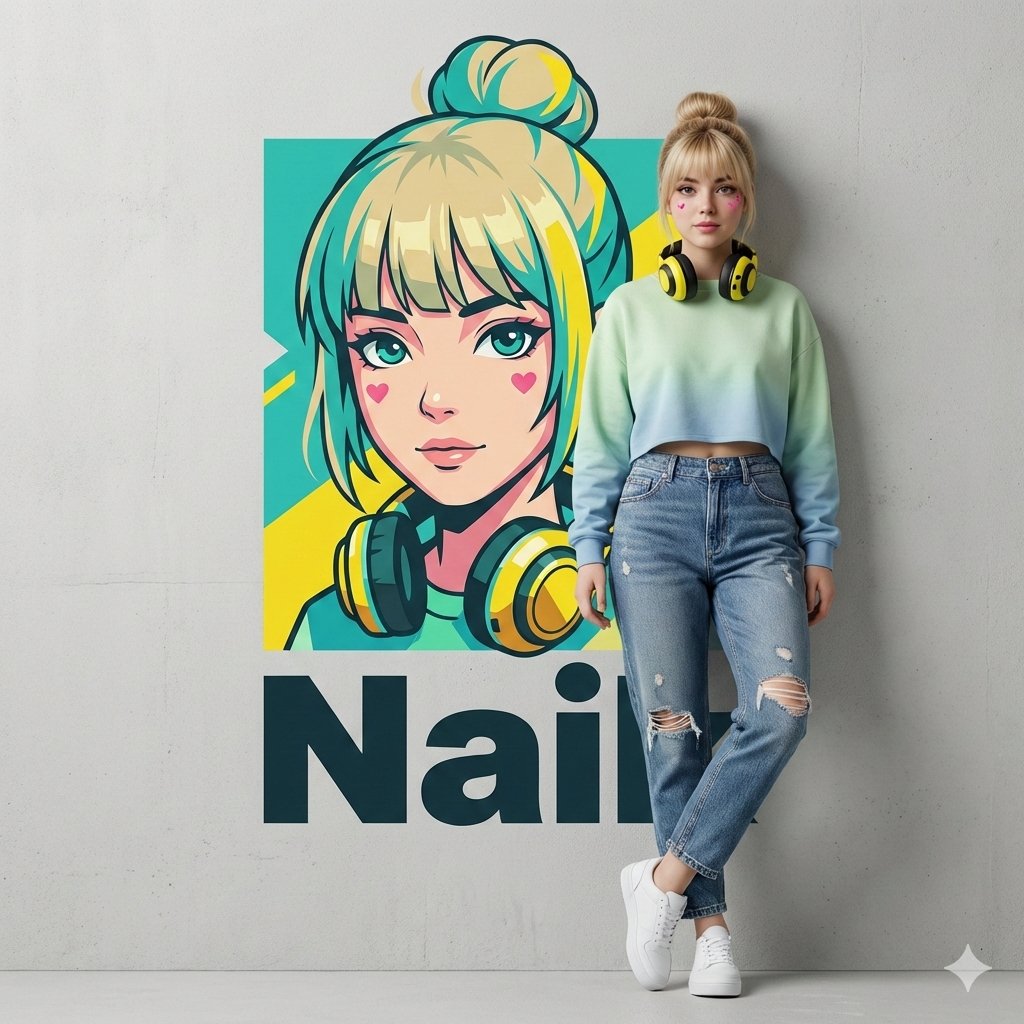Hyper-realistic Photography and Vector Illustration Blend Prompt AI image template preview
