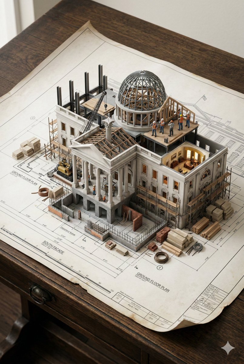3D Miniature Architectural Blueprint Prompt AI image template preview