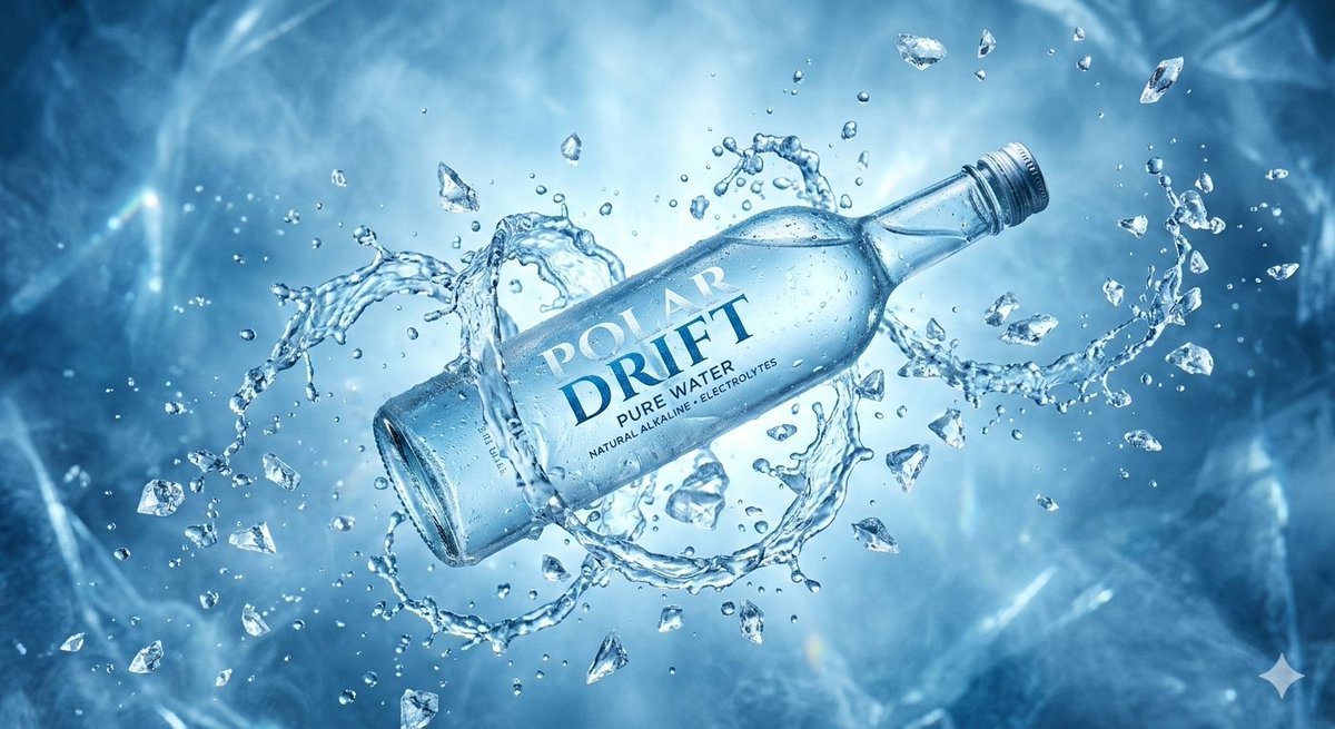 Levitating Bottled Water Commercial Prompt AI image template preview