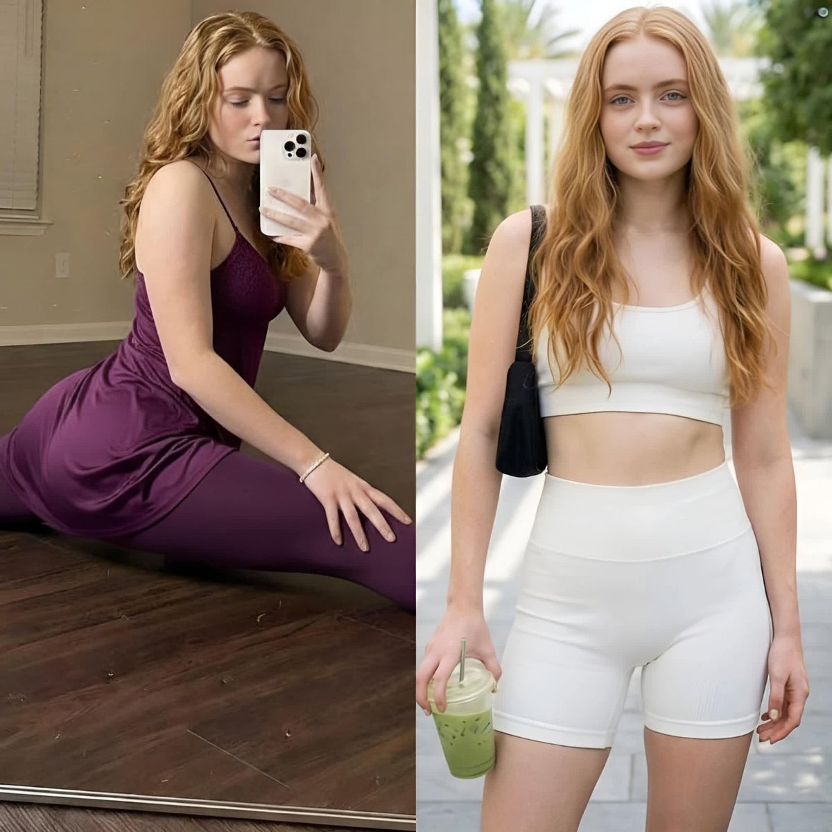 Sadie Sink Pure White Elegance Portrait AI image template preview