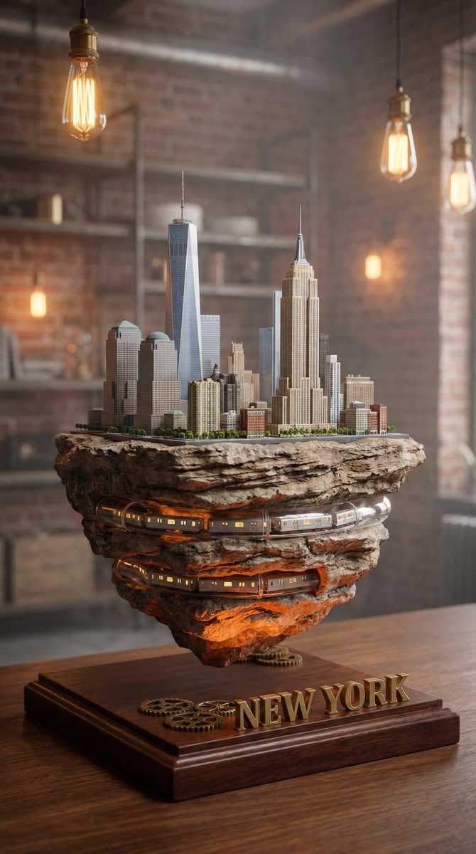 Ultra-Realistic Macro Miniature City Prompt AI image template preview