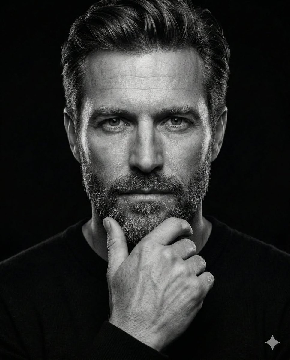 High-Contrast Monochrome Portrait Prompt AI image template preview