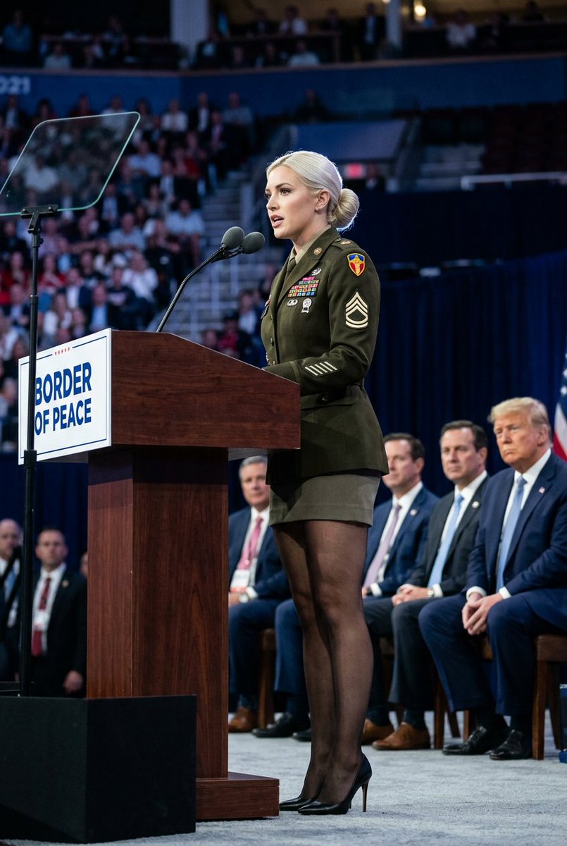 Political Speaker in Provocative Military Uniform AI image template preview