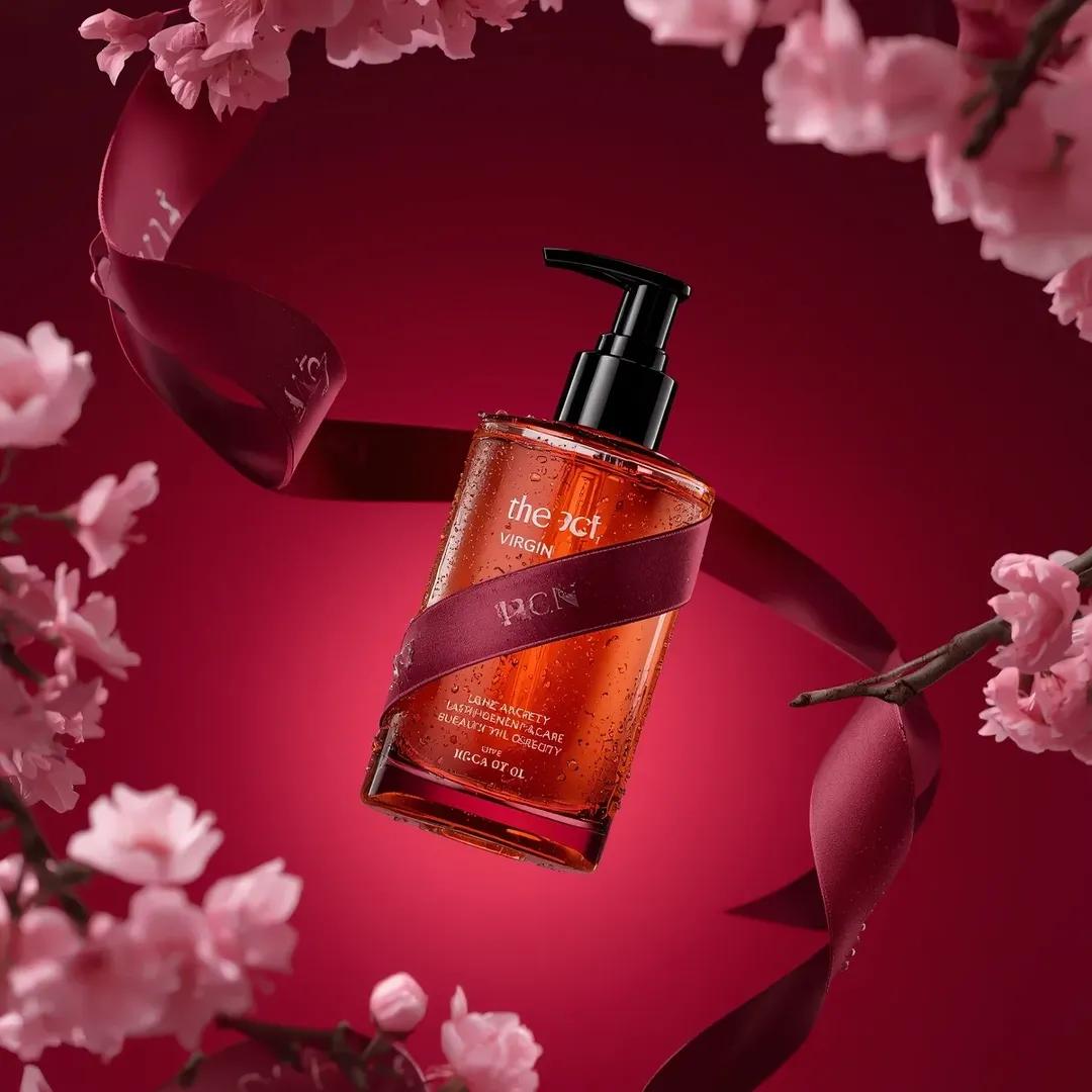 Ultra-Realistic Luxury Body Oil Product Photography AI image template preview