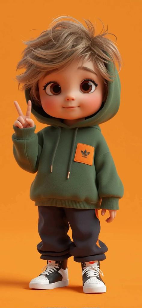 Pixar-Style 3D Chibi Boy Character AI image template preview