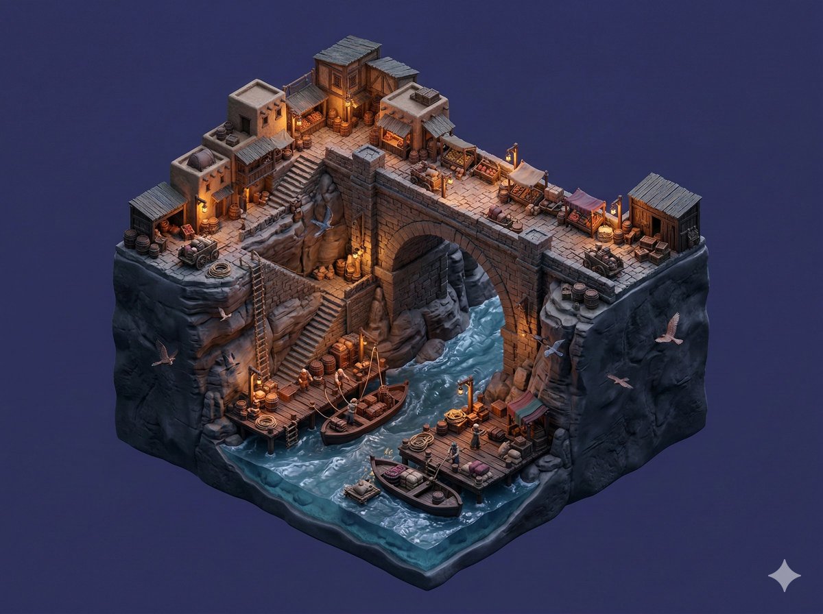 Floating Miniature Diorama Prompt AI image template preview