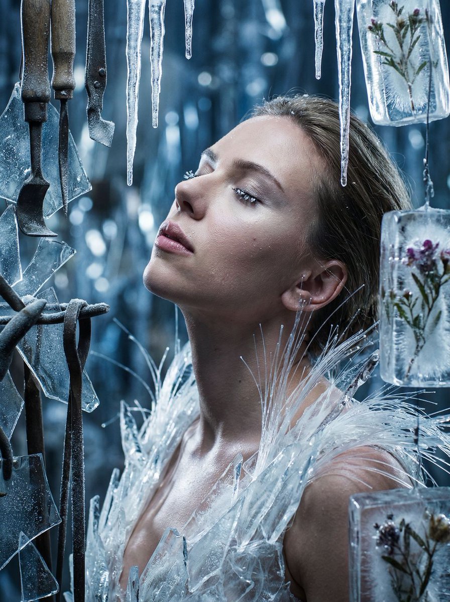 Cinematic Surreal Portrait: Crystallized Melancholy AI image template preview