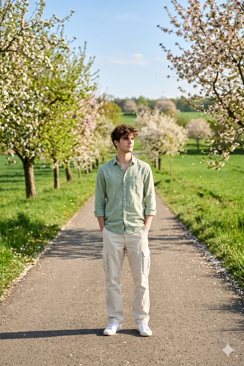 Cinematic Photograph of Man on Countryside Road AI image template preview