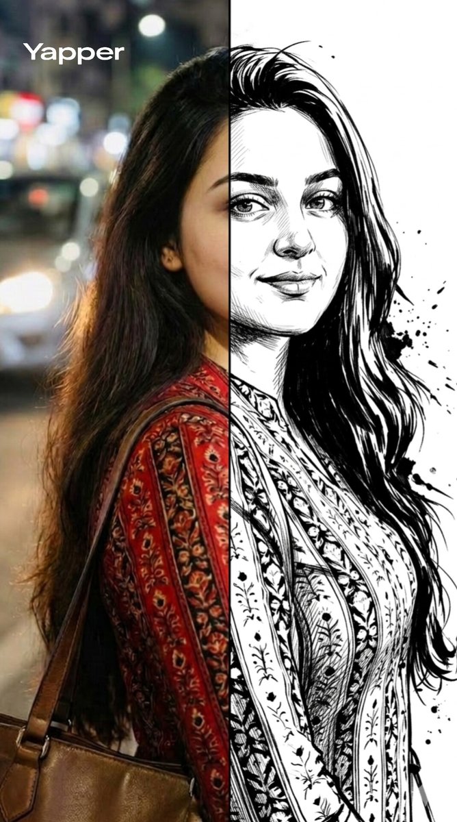 Split-Style Portrait Transformation Prompt for Nano Banana AI image template preview