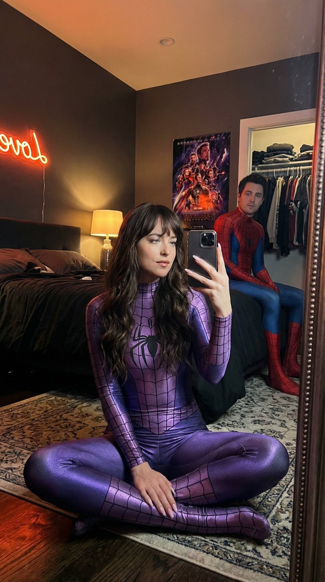 IG-Baddie Spider-Man Cosplay Mirror Selfie AI image template preview