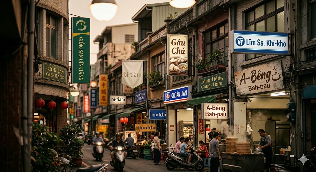 Generating Romanized Taiwanese streetscape with Nano Banana 2 AI image template preview