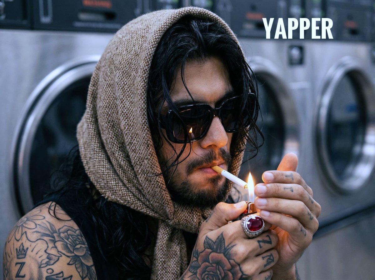 Hyperrealistic Portrait of Man Lighting Cigarette AI image template preview