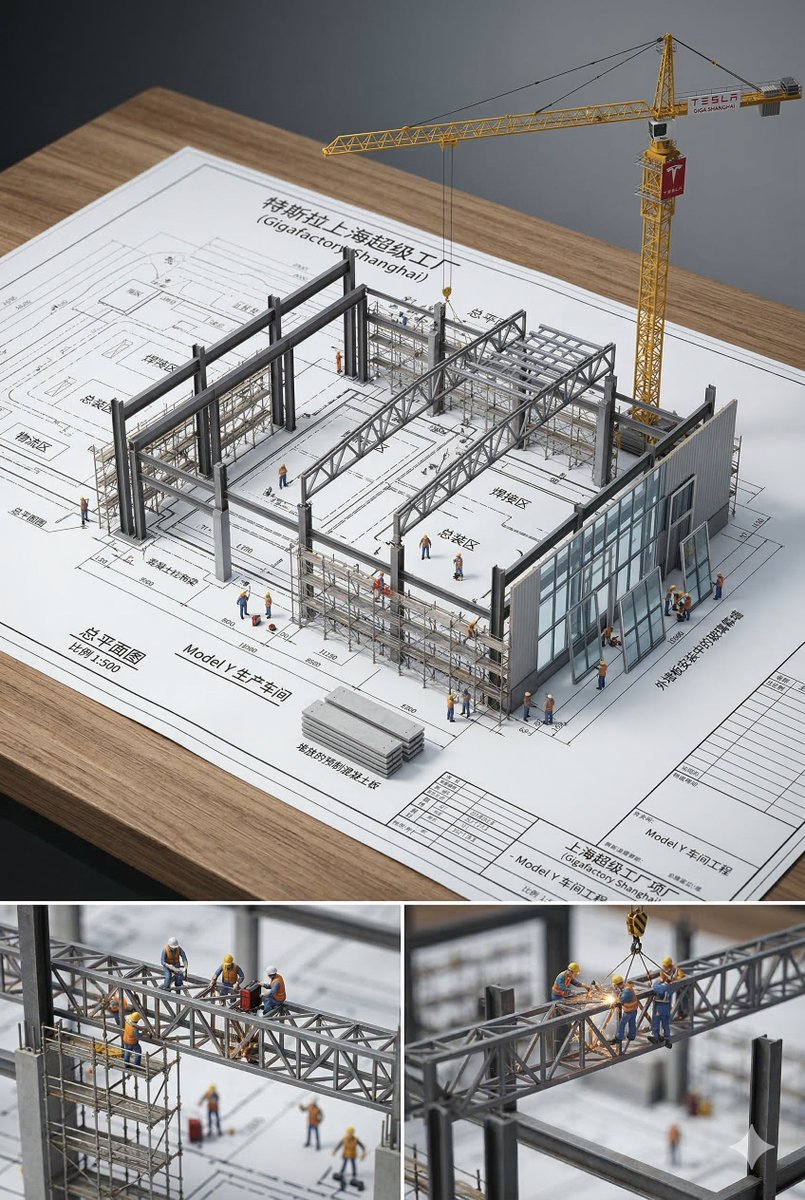 3D Miniature Architectural Blueprint AI image template preview