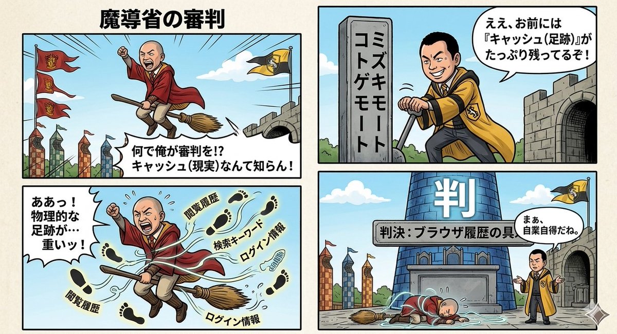 Four-Panel Manga Prompt: Judgment of the Ministry of Magic AI image template preview
