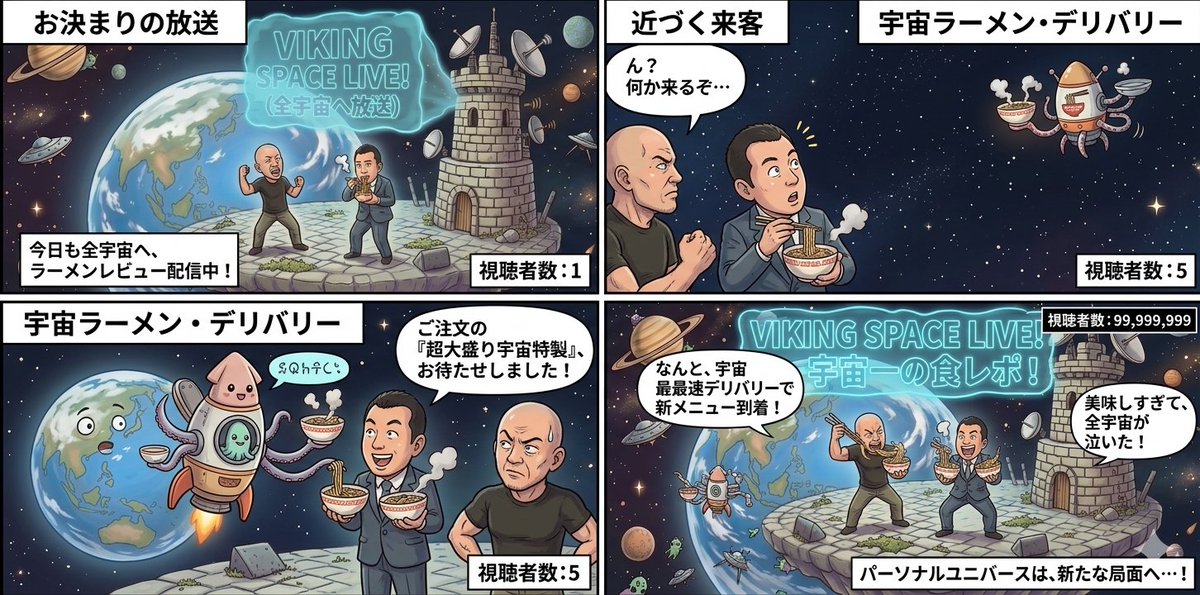 Four-Panel Manga: Personal Universe AI image template preview