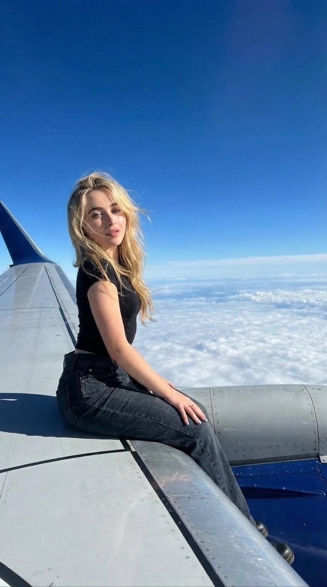 Ultra-Realistic Cinematic Photo of Woman Sitting on an Airplane AI image template preview