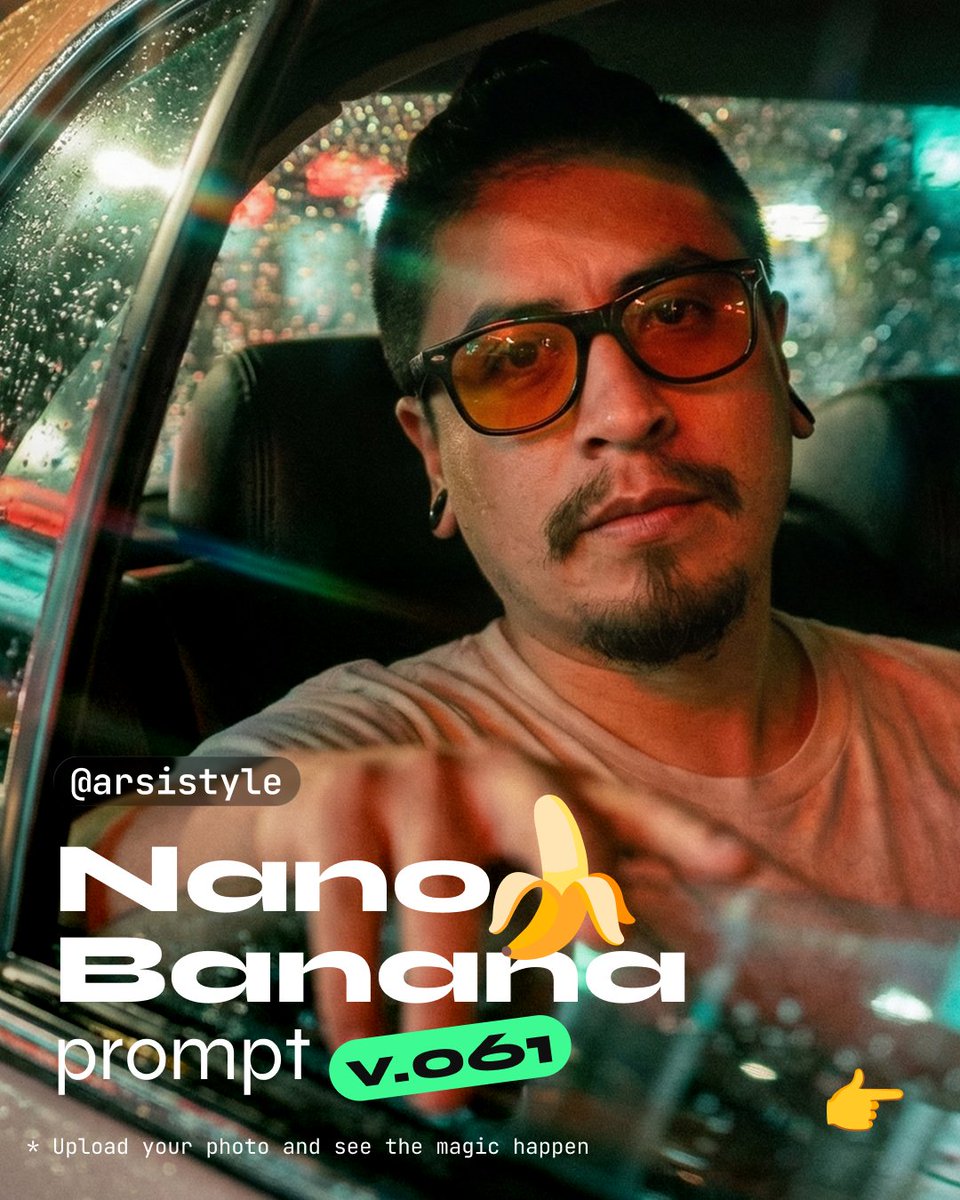 Cinematic Night Taxi Portrait with Teal and Orange Grading AI image template preview