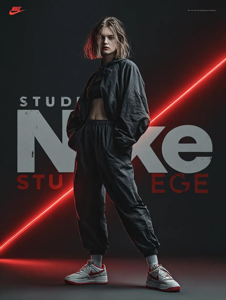 Dynamic Futuristic Nike Fashion Ad Prompt for Nano Banana Pro AI image template preview