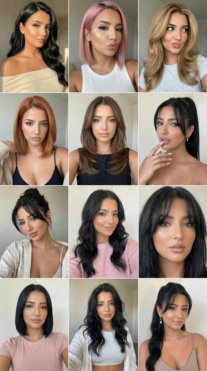 Viral Instagram Beauty Carousel Grid (12 Panels) AI image template preview