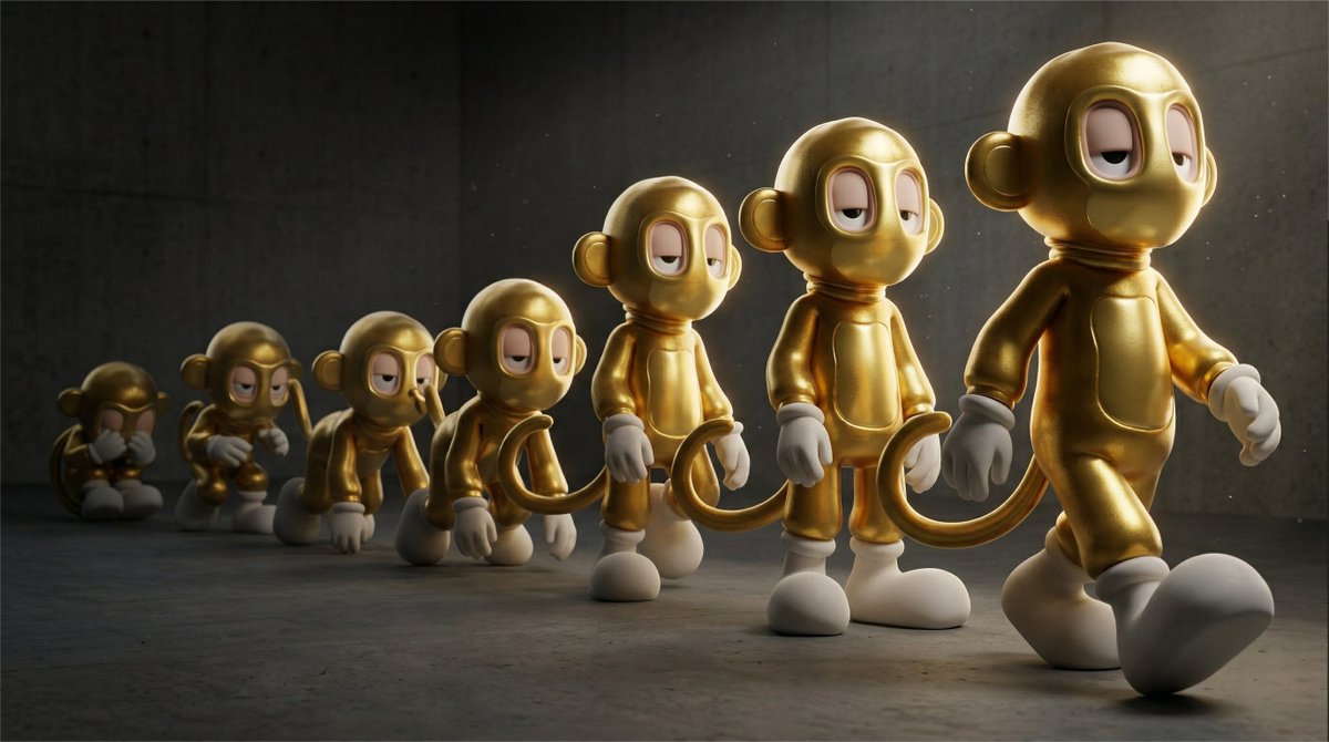 Cinematic 3D Toy Character Evolution Sequence AI image template preview