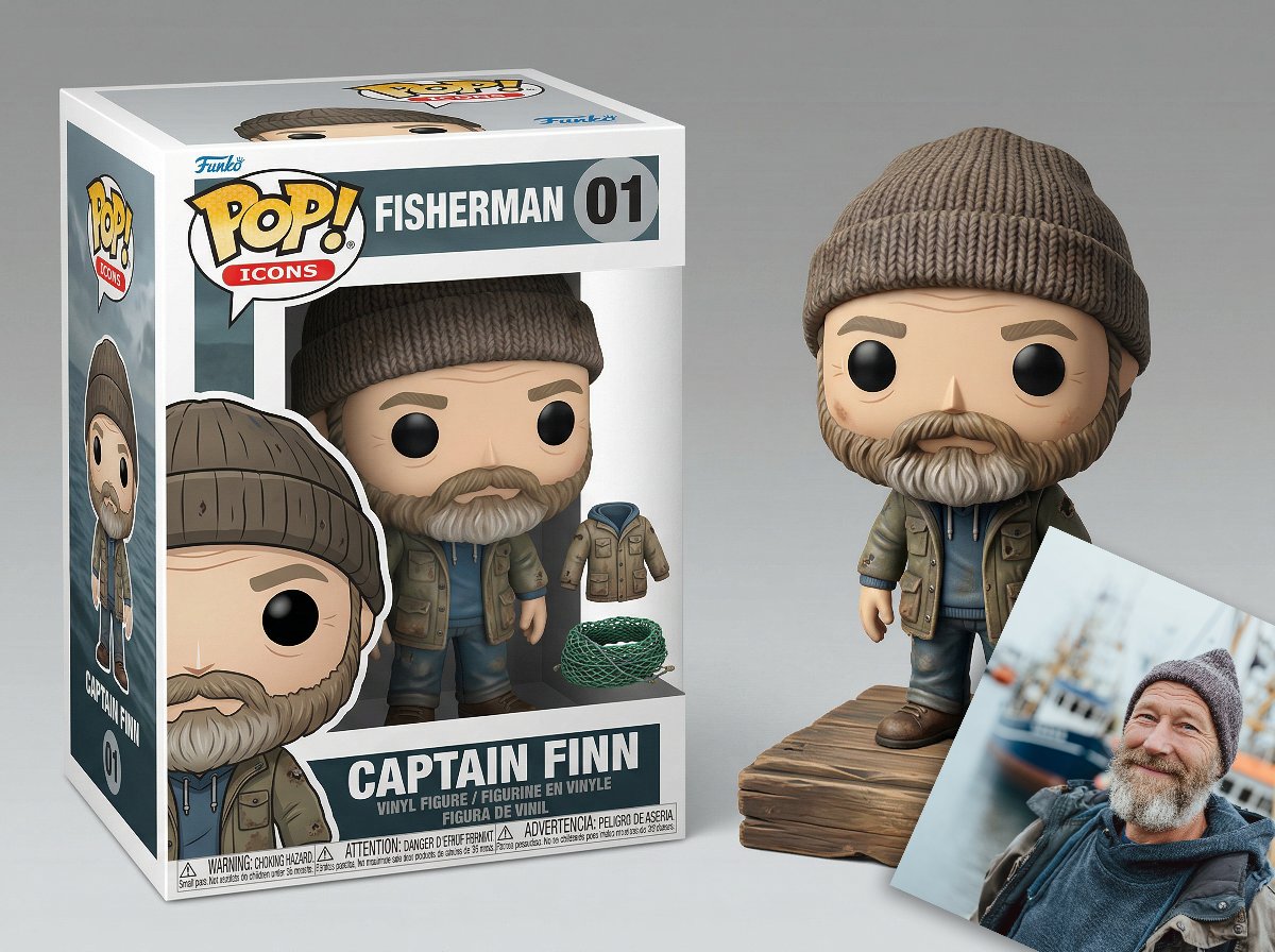 Isometric Luxury Product Showcase of a Vinyl Collectible Figure AI image template preview