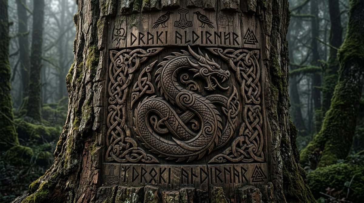 Viking Tree Carvings AI image template preview