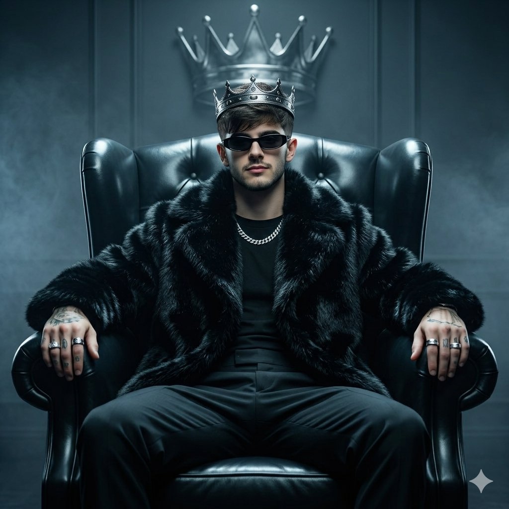 Luxury Fashion Throne Portrait AI image template preview